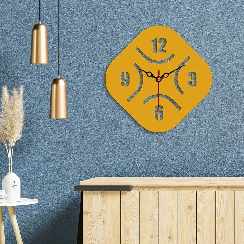 Diamond Frame Wooden Wall Clock media 3