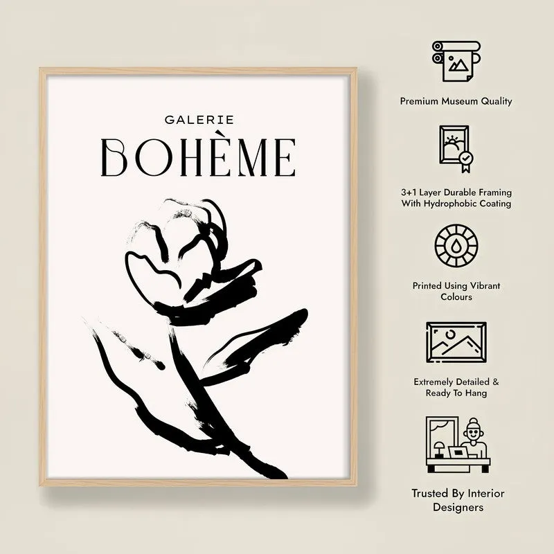 Expressive Flora Canvas Wall Painting With Brown Frame media 10