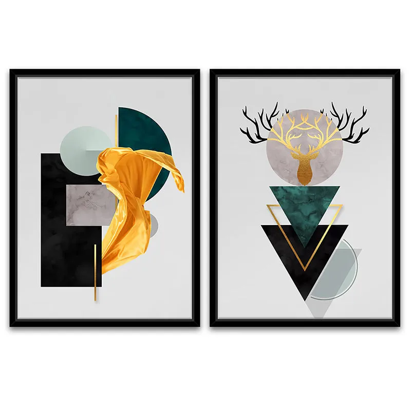Abstract Wisdom Canvas Wall Art - Set Of Two media 4