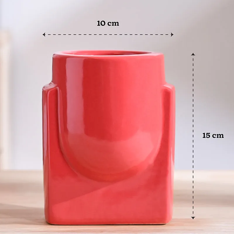 Ugaoo Minimalica Ceramic Planter - Red media 8