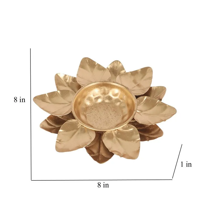 Pushpika Floral Urli - Gold media 8