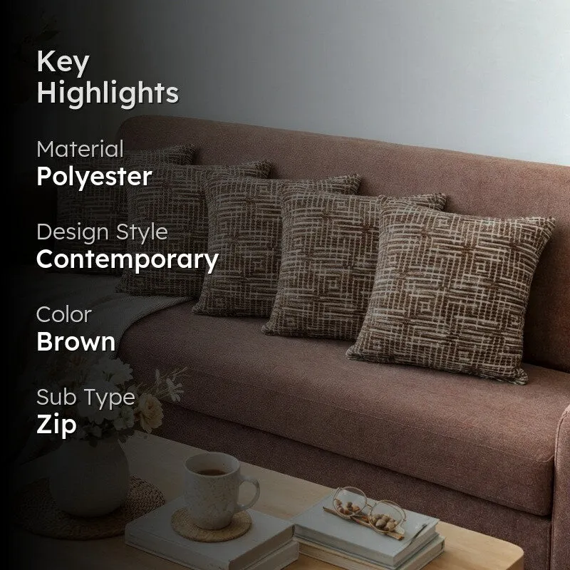 GeoMirage Cushion Cover (Brown) - Set Of Five media 2