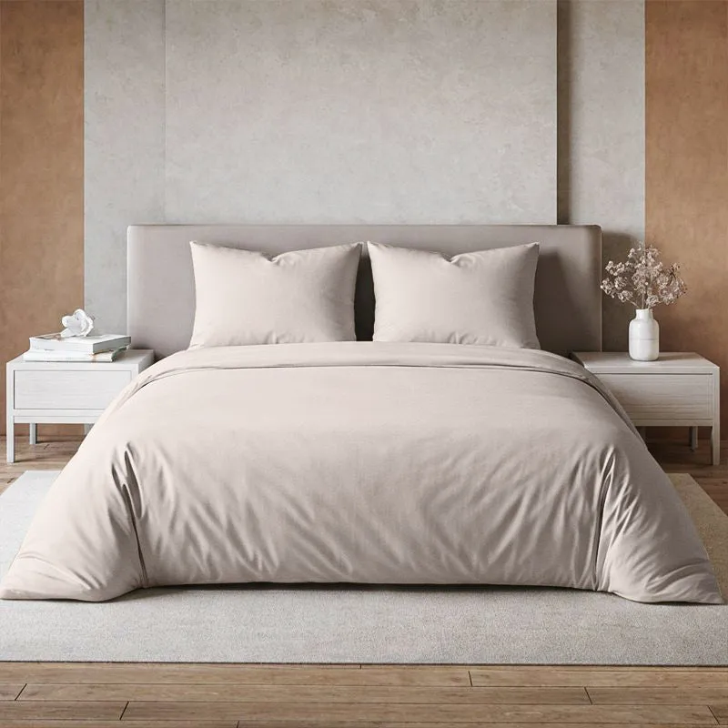 Maison Solid Cotton Bedsheet (Beige) - 200 TC media 1