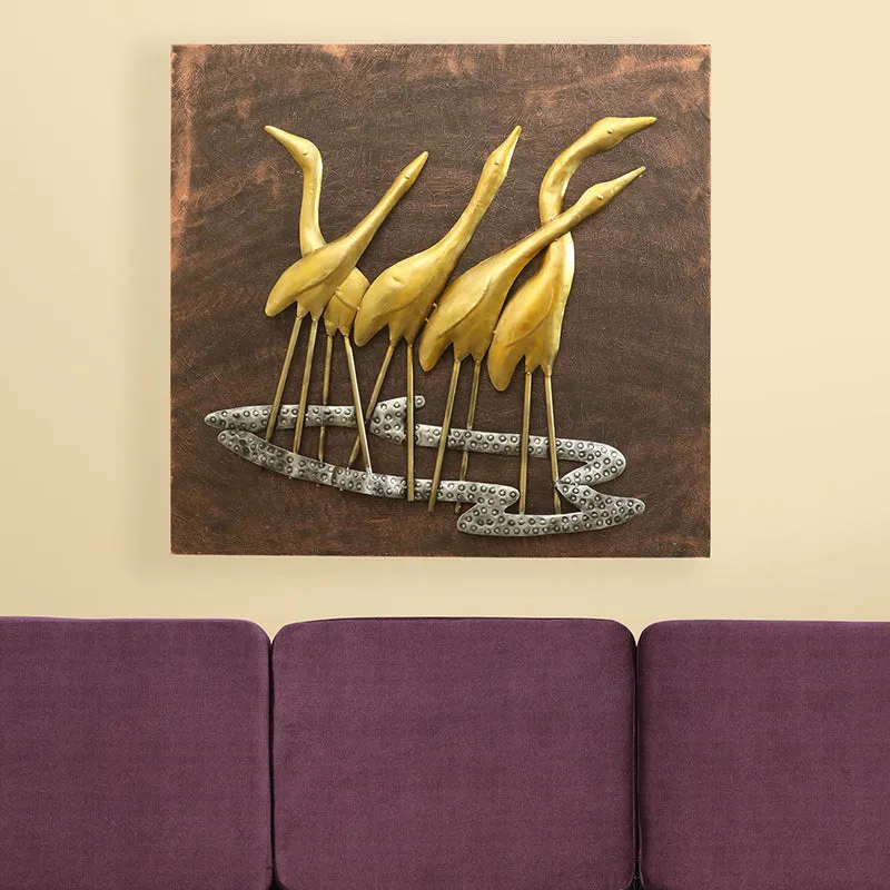 Storks Of Light Metal Bird Wall Accent media 1