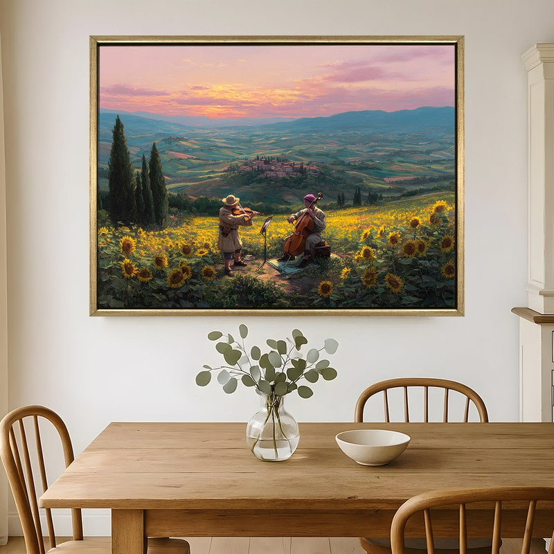 Rustic Melody Canvas Wall Painting With Frame