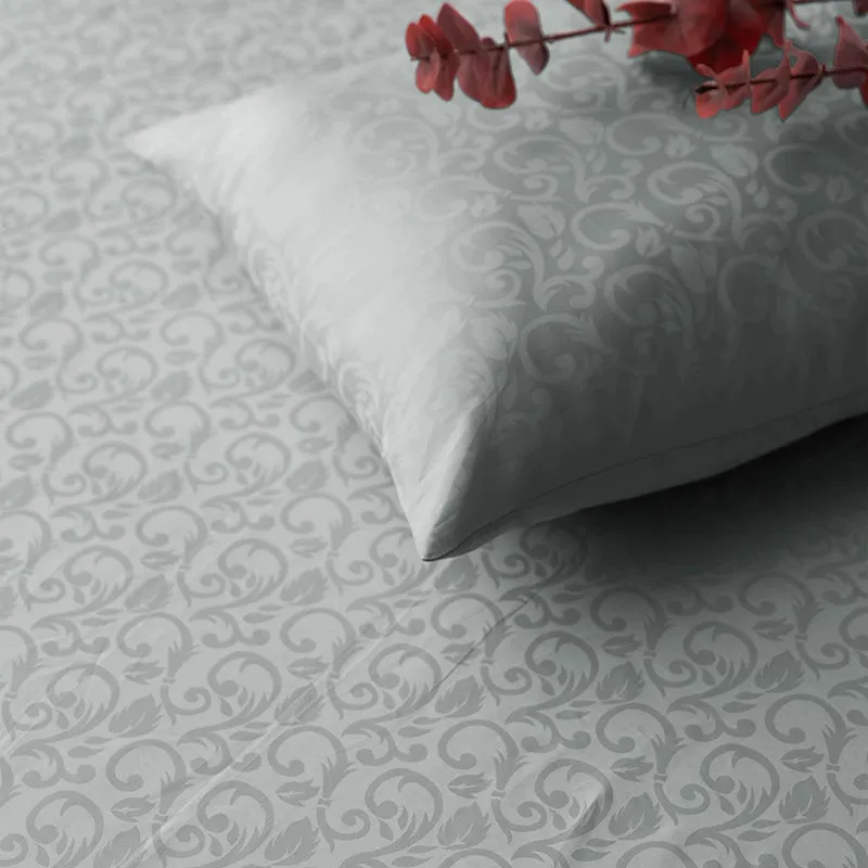 Coral Bloom Jacquard Duvet Cover - Light Grey media 6