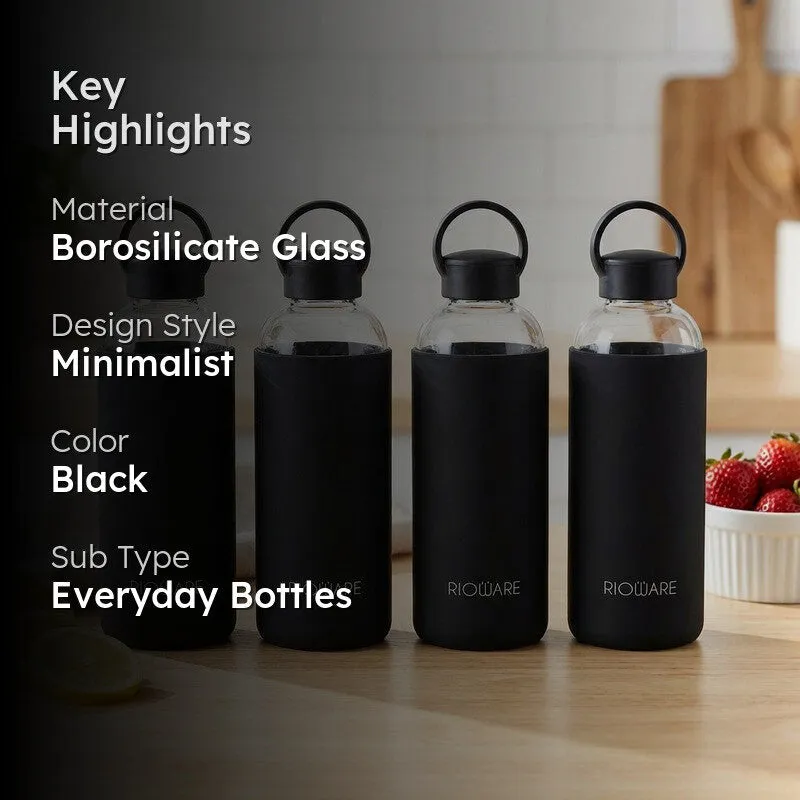 Rioware SoftTone Hydration Bottle Black (750 mL Each) - Set Of Four media 2