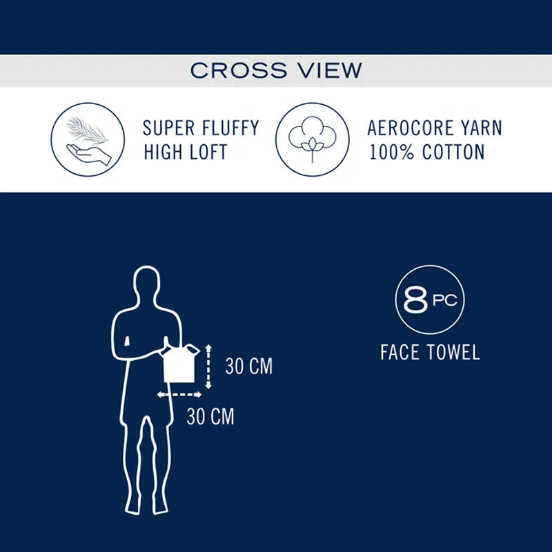 Nautica Cross View Face Towel (Grey, Navy) - Set Of Eight media 8