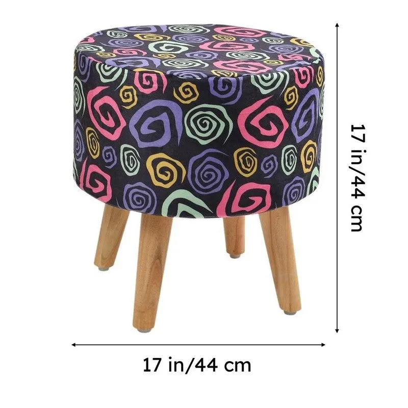 Avira Colorswirls Multicolor Engineered Wood Ottomans - Set Of Two media 6
