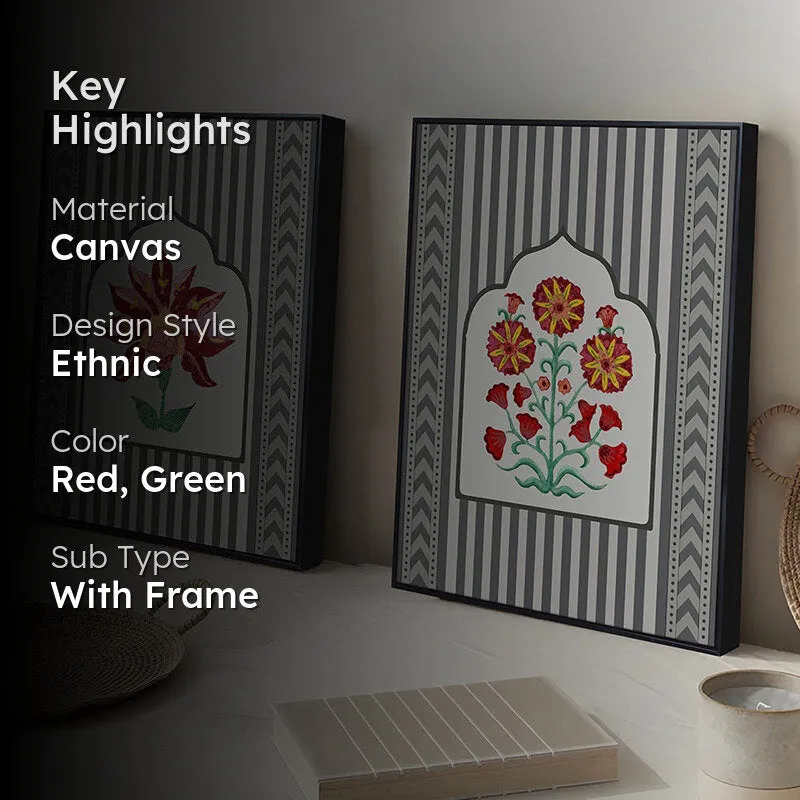 Riwayat Ethnic Canvas Wall Art - Set Of Two media 2
