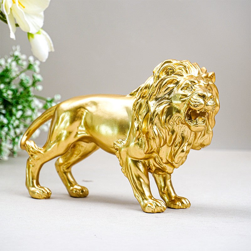 Golden Roar Lion Showpiece - Gold