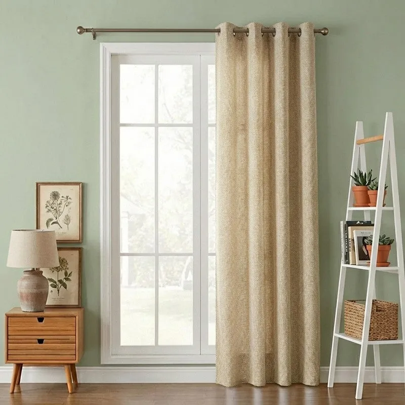 Form Ease Cotton Room Darkening Curtains - Beige media 1