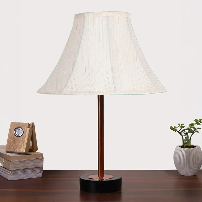 Ceylon Arc Rodin Wooden Table Lamp - OffWhite,Copper,Black media 3