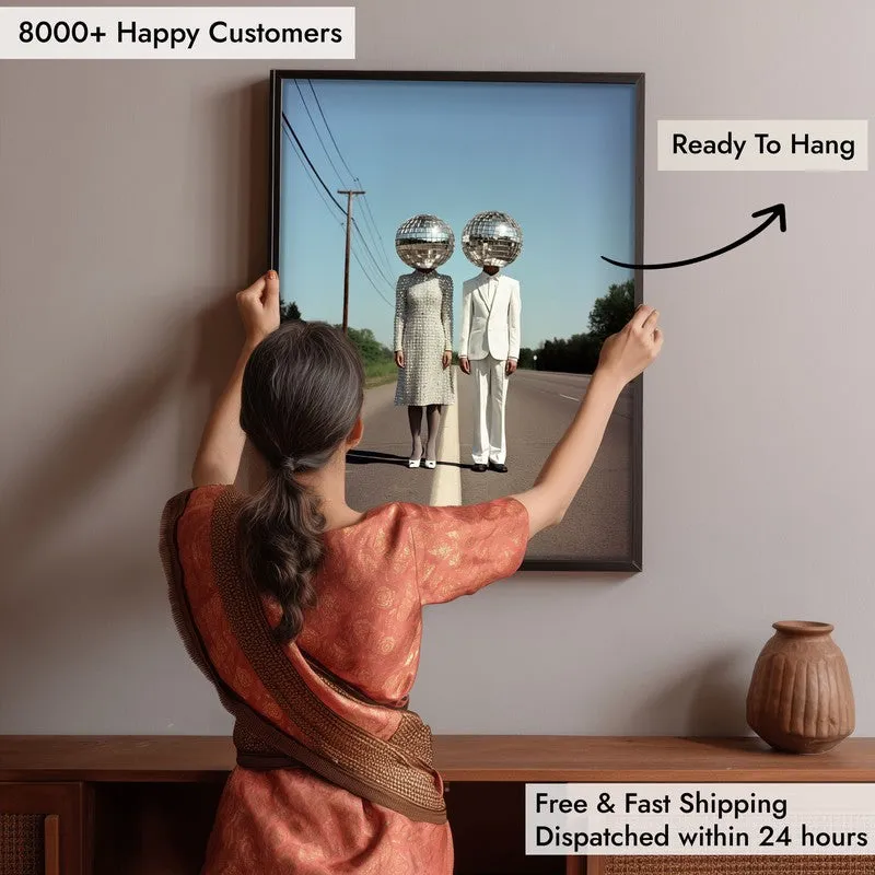 The Disco Couple Archival Canvas Wall Art - Black Frame media 6