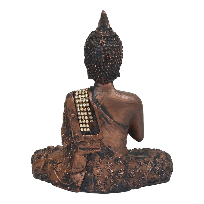 Buddha in Meditation Showpiece - Antique Brown media 6