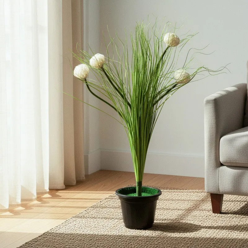 ArecaLux Artificial Faux Pampas Grass With Black Plastic Pot - 2.5 Feet media 3