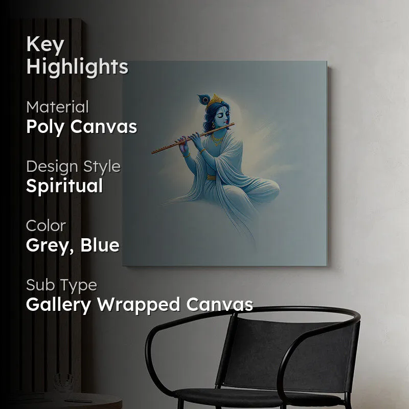 Krishna Flute Melodies Poly Canvas Wall Painting media 2