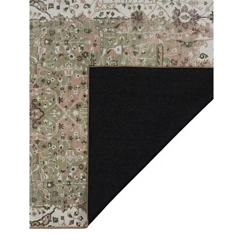Ruba Ethnic Polyester Carpet - Olive Green media 8