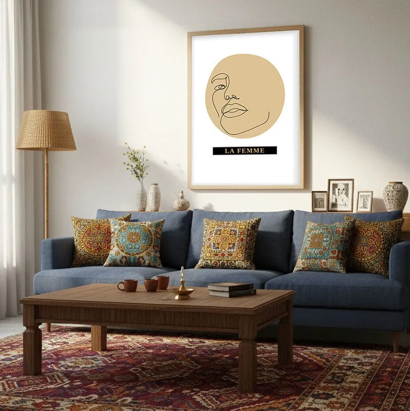 Ethereal Woman Canvas Wall Painting With Brown Frame media 5