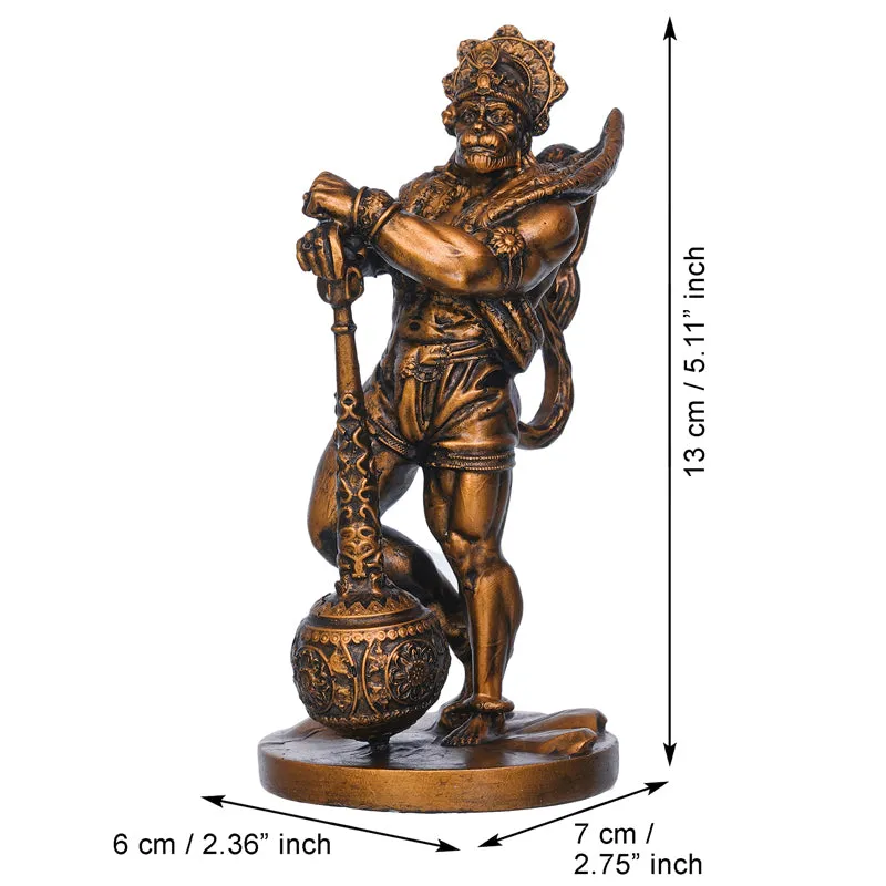 Standing Lord Hanuman Idol - Gold media 7