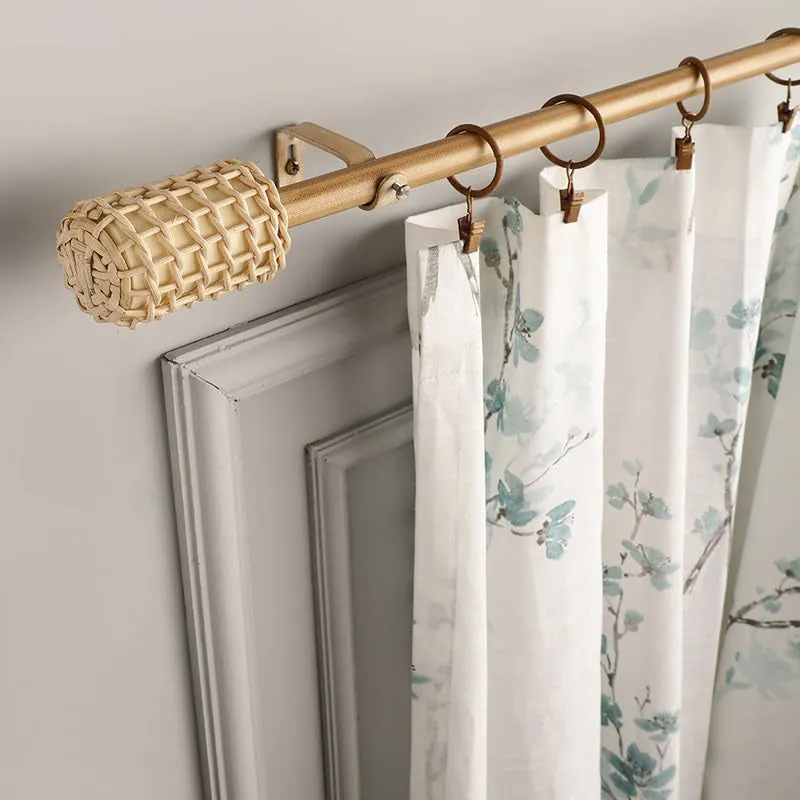 Weavora Extendable 1" Single Curtain Rod With Round Finial & Brackets media 1
