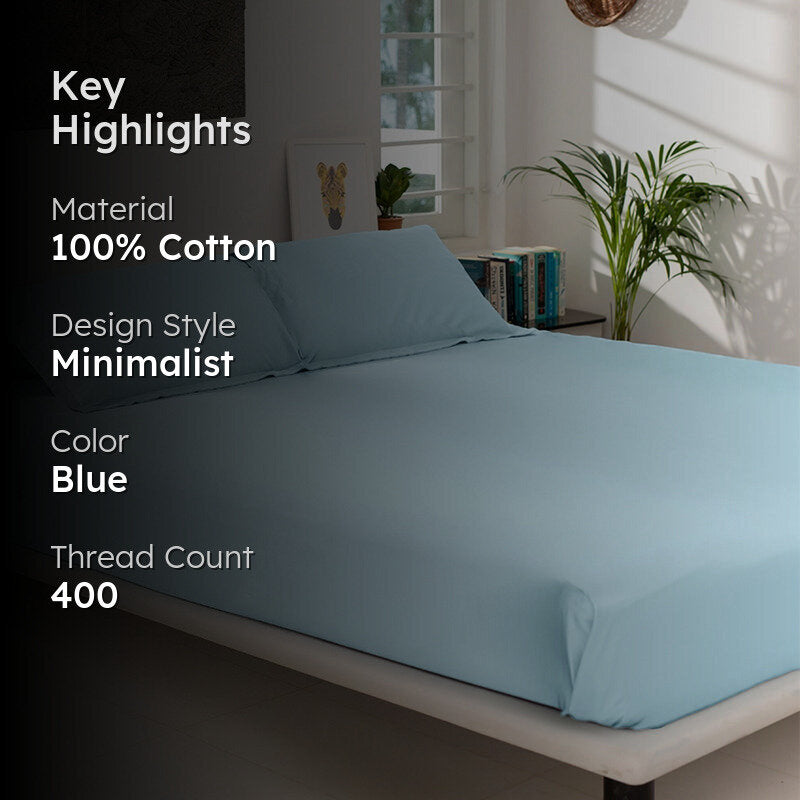 Maison Cotton Duvet Cover (Pale Blue) - 400 TC media 2