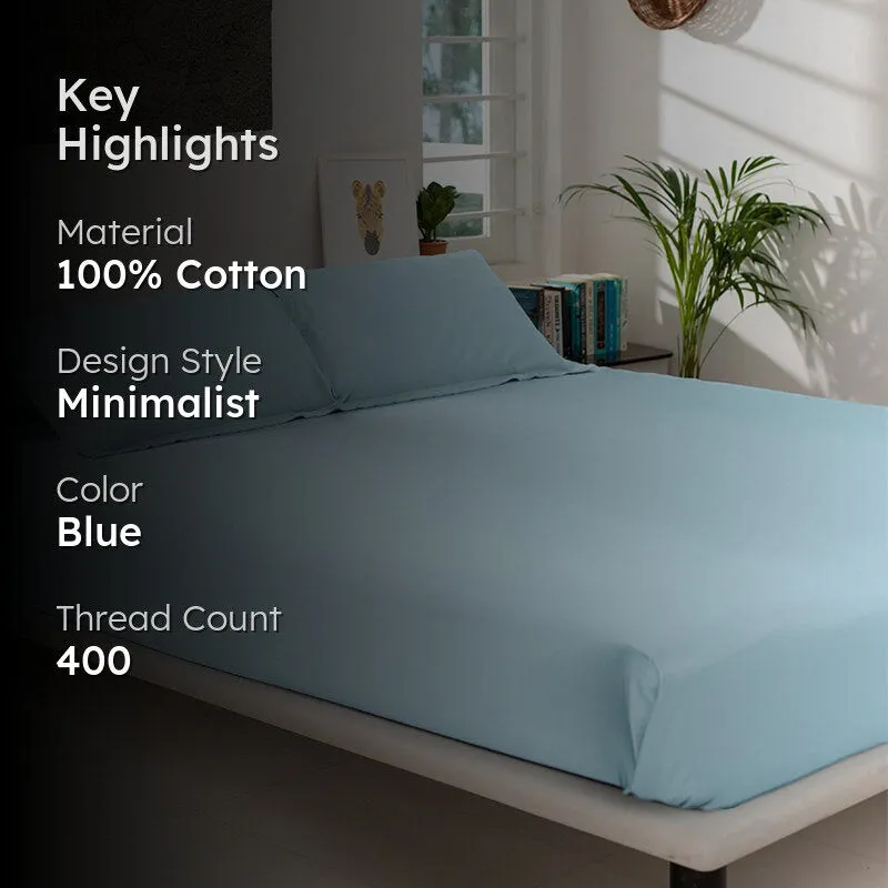Maison Cotton Duvet Cover (Pale Blue) - 400 TC - 2