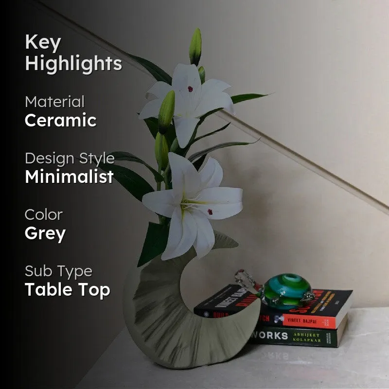 Lunar Half Moon Ceramic Vase - Green media 2
