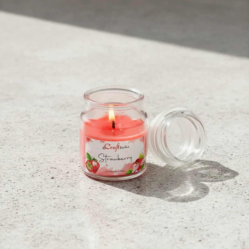 Nithya Strawberry Scented Jar Candle media 1