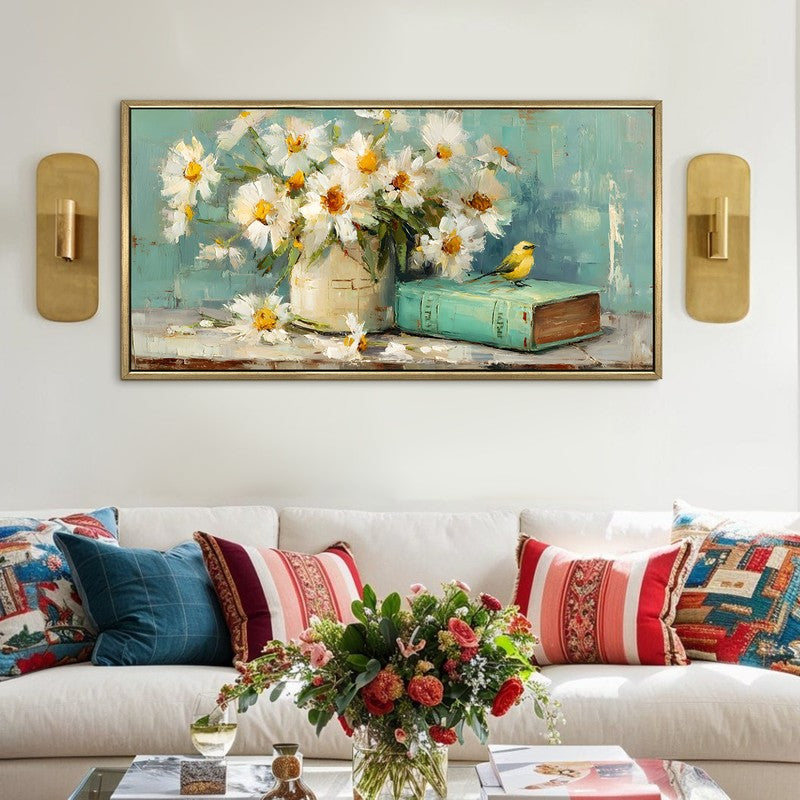 Gentle Perch Canvas Wall Painting With Frame