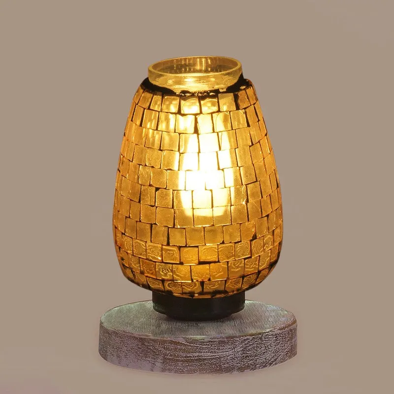 Prismore Mosaic Glass Table Lamp With Wooden Base media 7