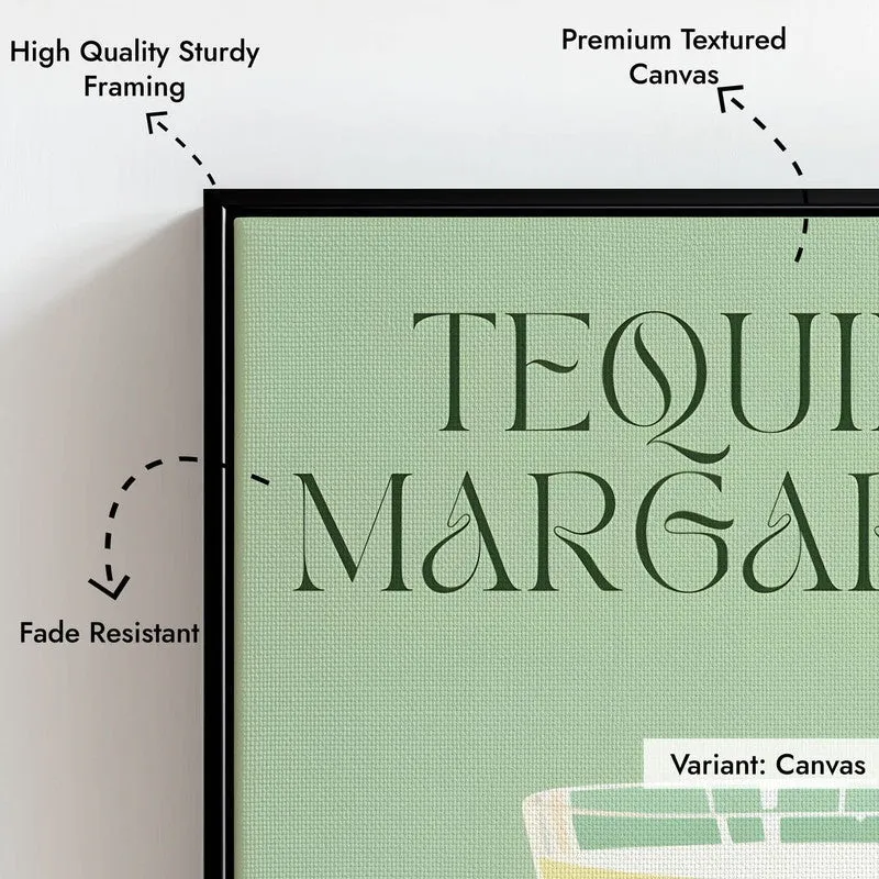 Tequila Margarita Archival Canvas Wall Art - Black media 7