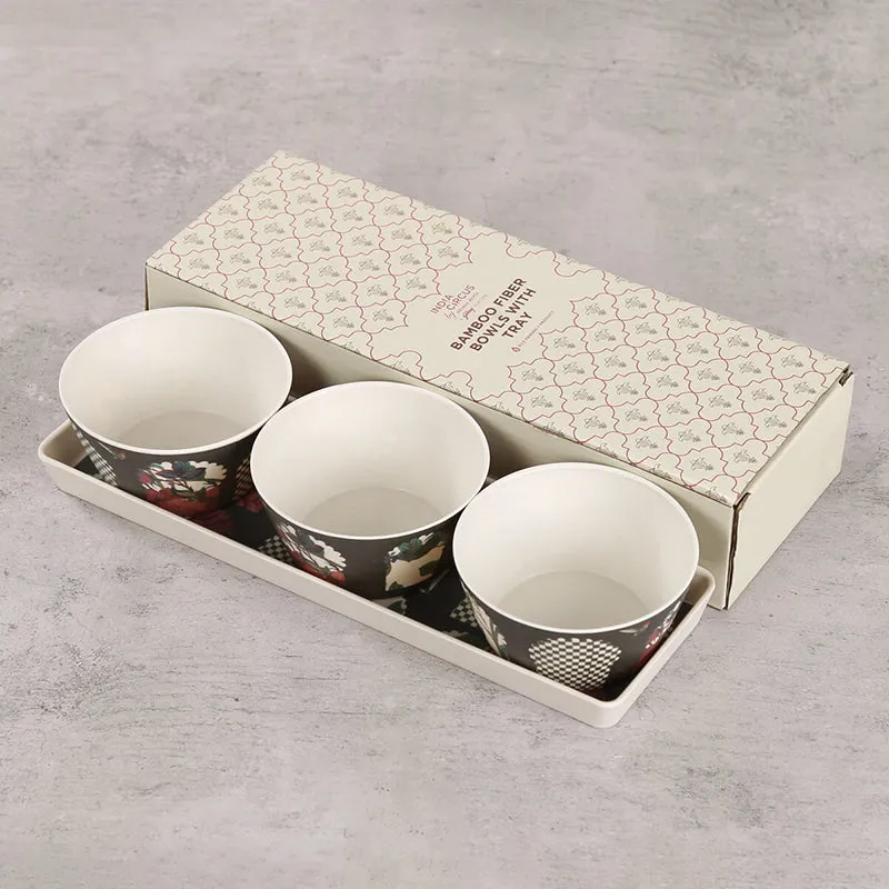 India Circus Memento Bone China Snack Bowl With Tray (150 mL) - Four Piece Set media 4