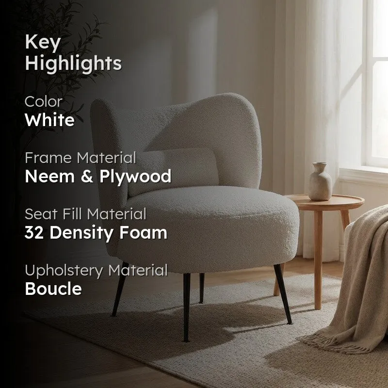 Modvyn Neem Wood Accent Chair - White media 2