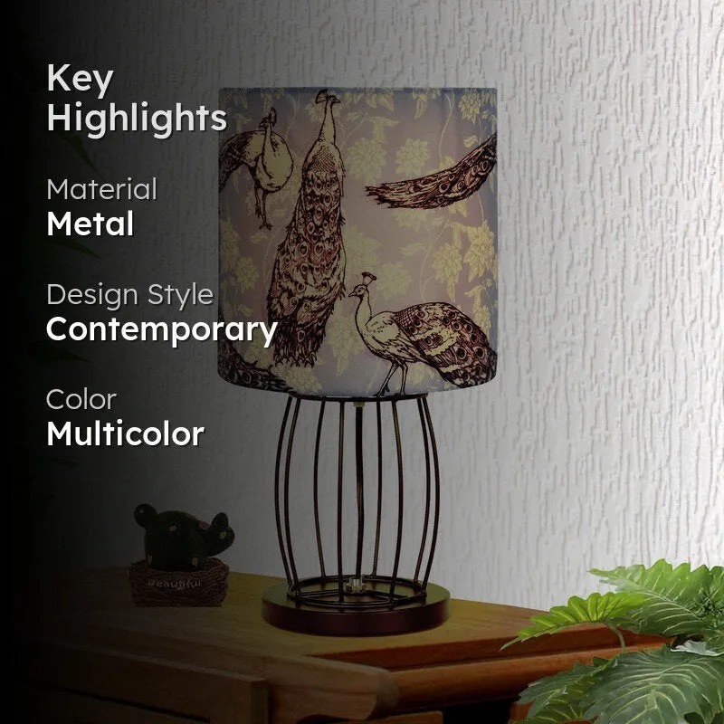 RoyaleAura Elegant Desk Metal Table Lamp - Multicolor media 2