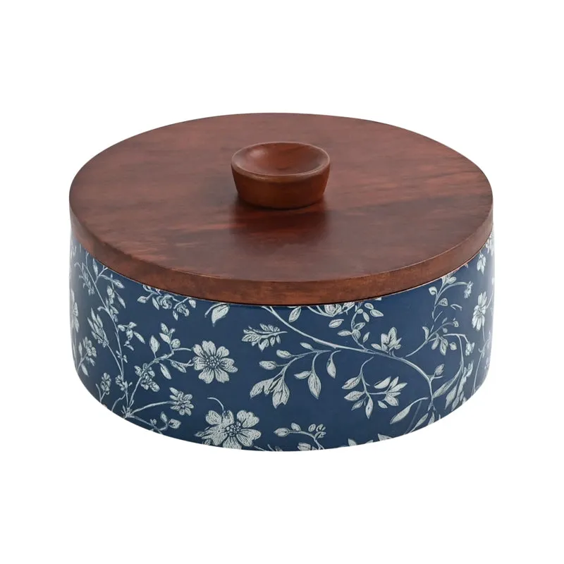 Indigo Vines Wood Roti Box media 5