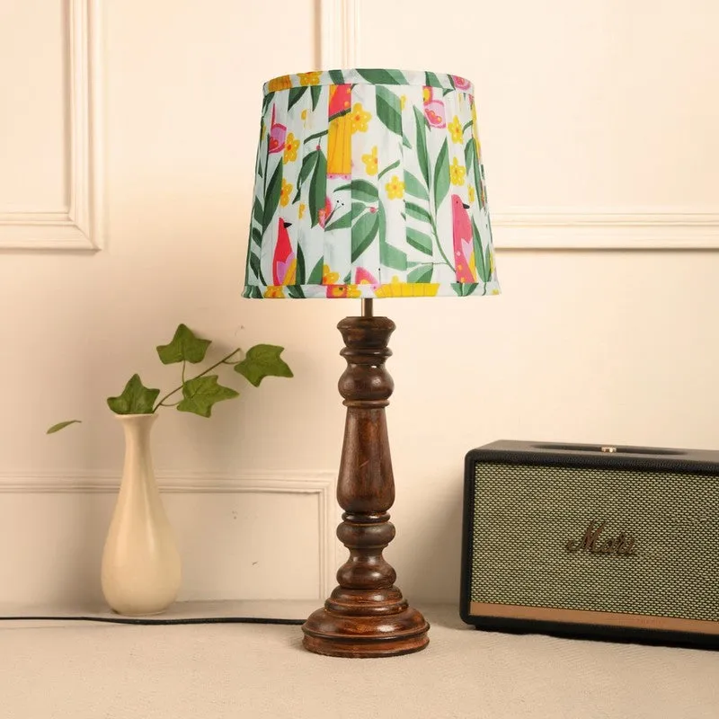 Petalway Wooden Base Cotton Table Lamp - Multicolor media 3
