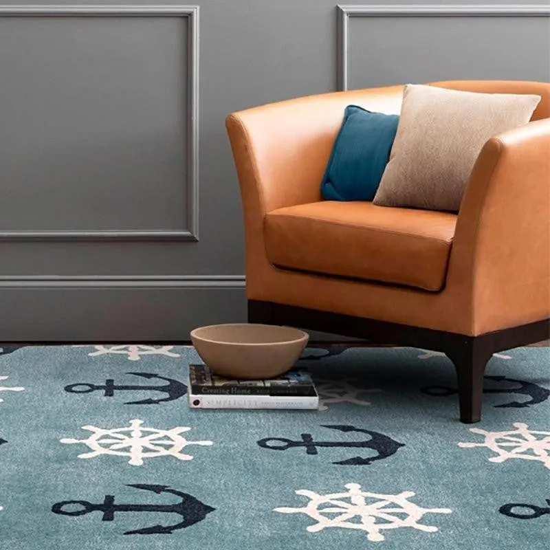 Anchors Hand Tufted Aweigh Kids Wool & Nylon Carpet - Turquoise media 6