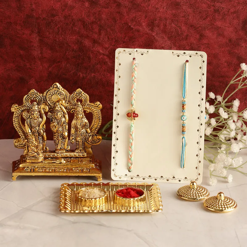 Ramayana Rudraksha & Evil Eye Rakhi Hamper media 1