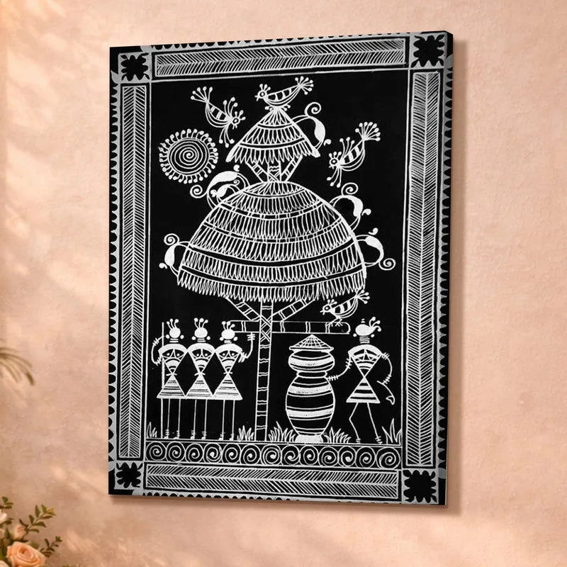 Warli Divine Canvas Wall Art & Paintings media 4
