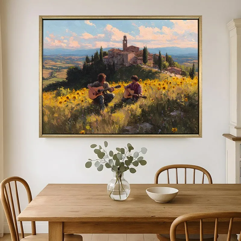 Sunflower Song Canvas Wall Painting With Frame media 1