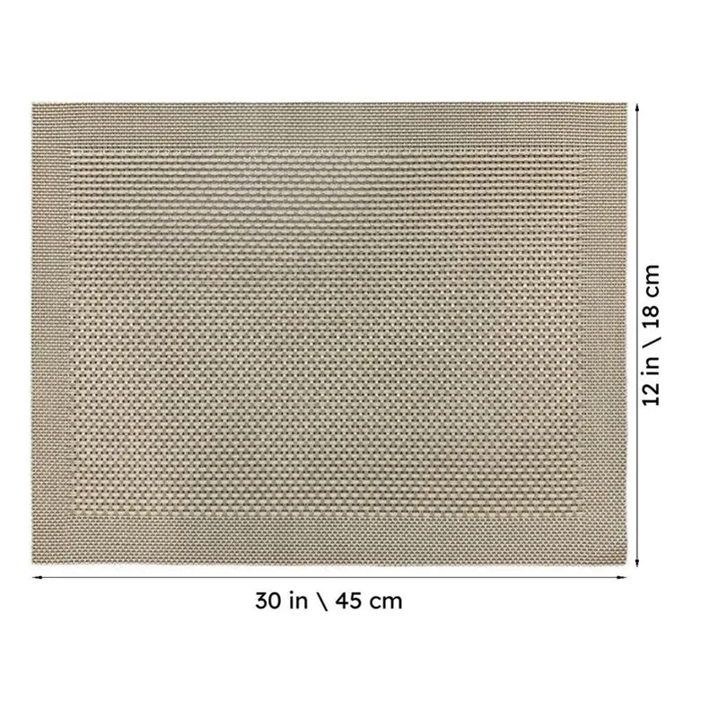 Onyxa Golden Rectangle PVC Table Mats - Set Of Four media 6