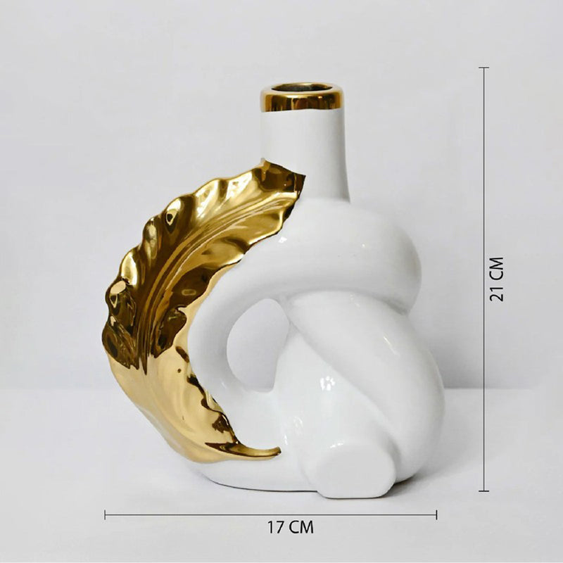 Luxury Sculptural Ceramic Vase - White media 6