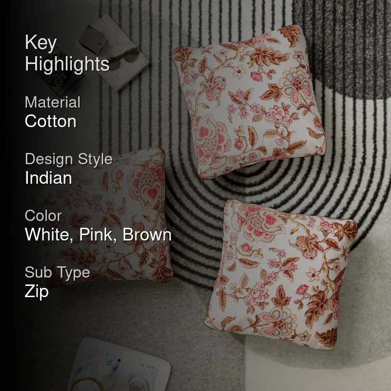 Spring Bloom Cotton Cushion Covers - Set Of Three media 2
