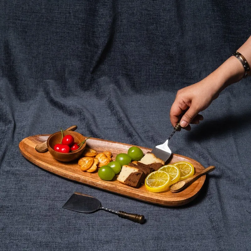 Harbor Style Wood Serving Platter with Dip Bowl - Two Piece Set media 6