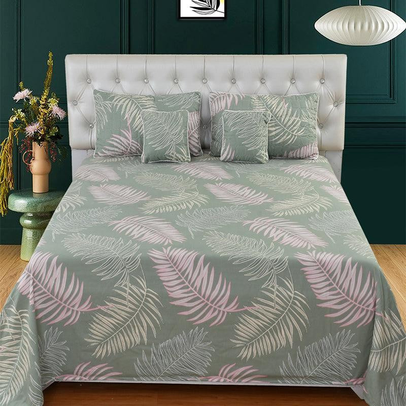 Fern Fancy Pompom Laced Microfiber Bedding Set - Five Piece Set media 3