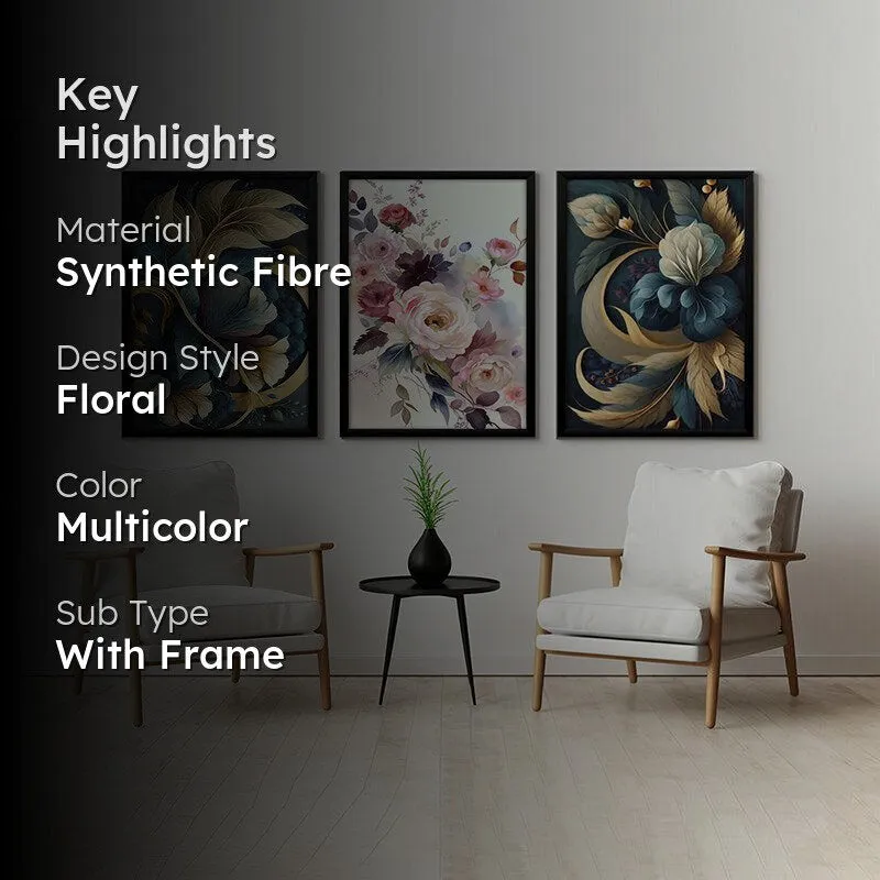 Rosé Noir Wall Art With Frame - Set Of Three media 2