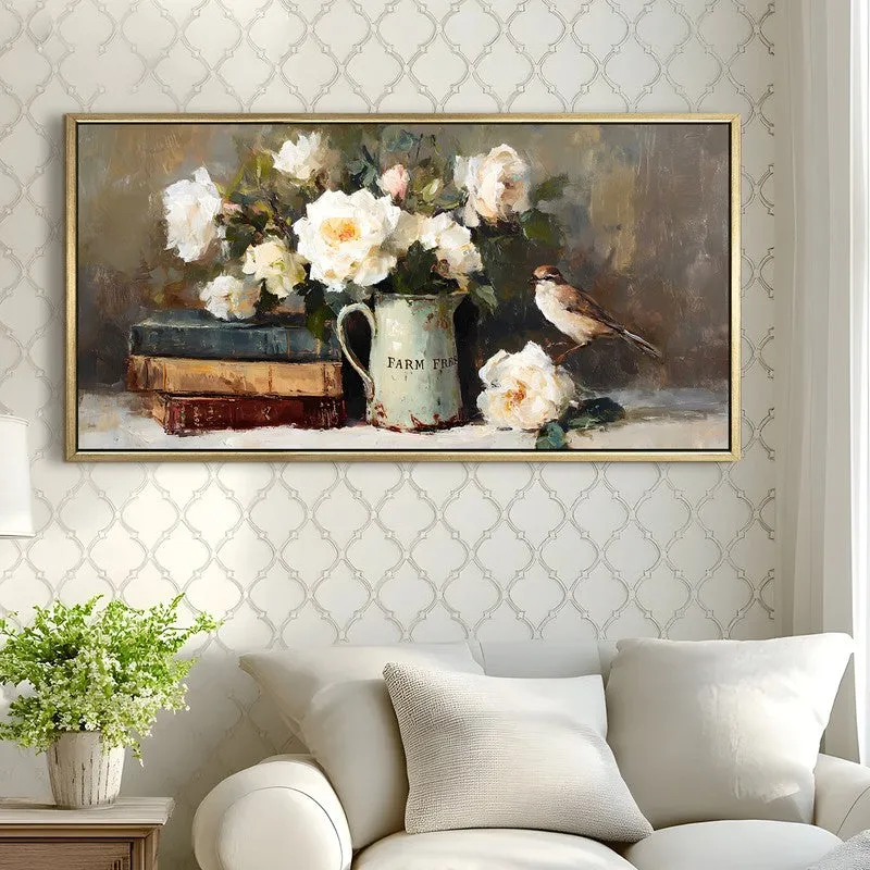 Timeless Bouquet Canvas Wall Painting With Frame media 4