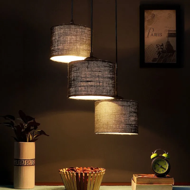 Sunset Glow Triple Metal Ceiling Lamp - Grey media 2
