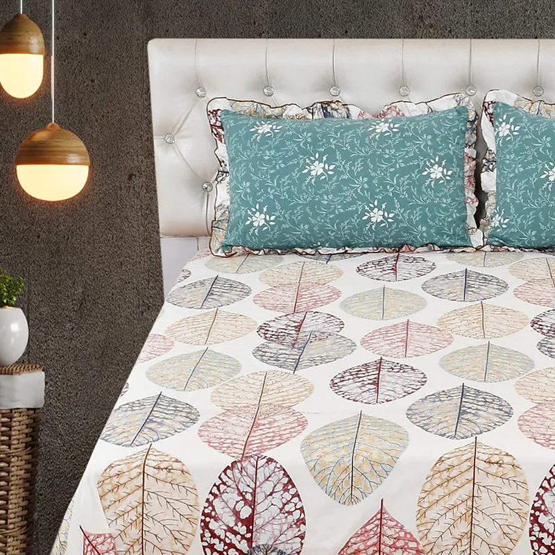 Heirloom Leaves Floral Microfiber Bedsheet - 210 GSM media 5